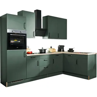 WIHO KÜCHEN Winkelküche Simi L-Form 285 cm grün