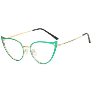 Houhence Sonnenbrille Damen Brille Elvis Rahmen Partybrille Katzenauge grün