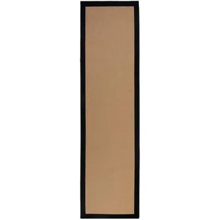 FLAIR RUGS Läufer Kira mit Fischgrätmuster, aus Jute, rechteckig, Höhe: 3 mm schwarz 60 cm x 800 cm x 3 mm