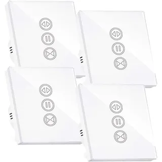 Intelligenter Wlan-rollladenschalter, 4er-pack, Kompatibel Mit Alexa Und Google Home, Touchscreen Aus Gehärtetem Glas
