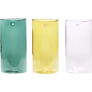 Hübsch Vasen aus Glas an der Wand montiert 3 St.