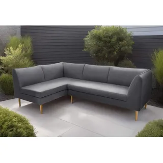 Ecksofa DOMO COLLECTION "Filho, individuell erweiterbar, Breite 241cm, outdoor geeignet", grau (anthrazit), B:241cm H:81cm T:159cm, 88% Olefin, 12% Polyethylene, Sofas, Ecksofa, L-Form für Terrasse, Garten und Balkon, speziell für Outdoor