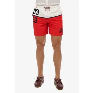 Superdry für Herren. M3010249A Badeanzug, 43,2 cm, mit rotem nautischem Logo (L), Strandbekleidung, Recyceltes Polyester, Nachhaltig