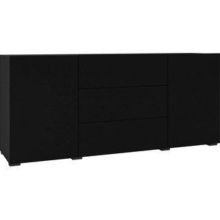 Sideboard HELVETIA "Ava" Sideboards Gr. B/H/T: 140 cm x 62 cm x 35 cm, schwarz/schwarz, 3, 2, schwarz (schwarz matt) Sideboards