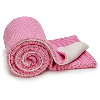 T-Tomi Gestrickte Decke Warm Pink waves 1 St