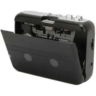 Bluetooth-Kassettenspieler, Tragbarer Walkman-Stereo-FM-Musikkassettenspieler, Bluetooth-Ausgang zu Kopfhörer/Lautsprecher-Kassettenspieler mit 3,5-mm-Kopfhöreranschluss (Schwarz)