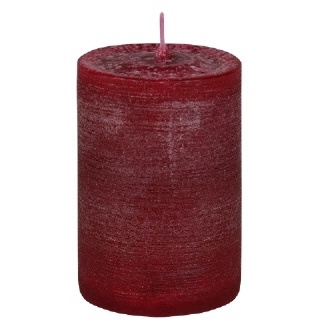 Jaspers Kerzen Stumpenkerze Rustic Bordeaux 25 x Ø 8 cm, Kerze in Premium Qualität, durchgefärbte Kerze für Hochzeit, Deko, Weihnachten, Adventskranz