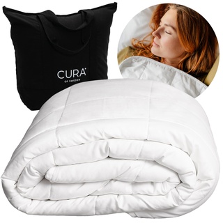 CURA Pearl Classic Gewichtsdecke 150x210 5kg - Anti Stress Therapiedecke - Schwere Decke für tiefen Schlaf und bessere Erholung - Schwere Bettdecke aus 100% Baumwolle - Heavy Weighted Blanket