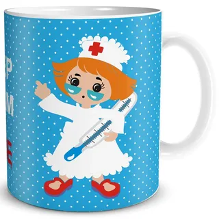 TRIOSK Tasse Krankenschwester mit Spruch Keep Calm Geschenk lustig für Krankenpflegerin Frauen Freundin Kollegin Arbeit Beruf Azubi Examen