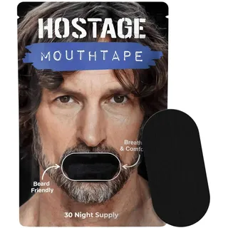 Atmungsaktives Sleep Tape - Einfach anzubringende Schlafstreifen mit angenehmer Klebekraft (Black, 1 Beutel (30 pro Beutel))