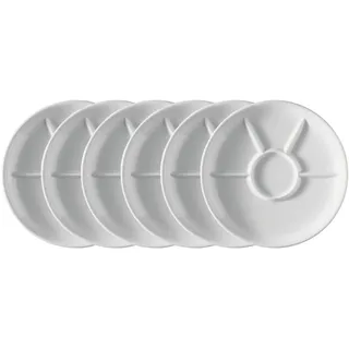 Thomas Porzellan Geschirr-Set Trend weiss Fondue-/Grillteller 27 cm Set6, Porzellan weiß
