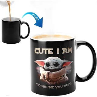 Wmancok 325ml Wärmeempfindlicher Becher Aus Magischer Keramik Für Kaffee, Tee Oder Milch. Das Bild Von Yoda Baby Erscheint, Sobald Eine Heiße Flüssigkeit Eingefüllt Wird.