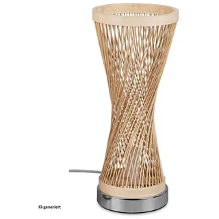Formano Tischlampe gedreht Holz Beige