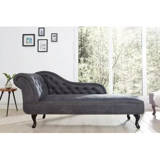 riess-ambiente Recamiere CHESTERFIELD 170cm antik grau, Einzelartikel 1 Teile, im Chesterfield Design grau