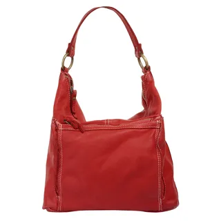 Shopper CLUTY Gr. B/H/T: 32 cm x 30 cm x 8 cm onesize, rot Damen Taschen Handtaschen echt Leder, Made in Italy