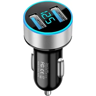 Autozubehör Dual USB Digitalanzeige Autoladegerät Tragbarer Auto-Zigarettenanzünder mit LED Anzeige Autoladegerät