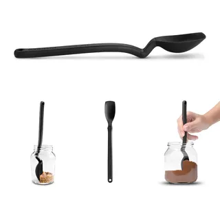 Dreamfarm Mini SUPOON Silikon Kochlöffel | Schwarz | Flexibler Kochlöffel Kunststoff | Einfaches auskratzen und abmessen von Zutaten | Hitzebeständig bis 250°C | Spülmaschinenfest | BPA frei