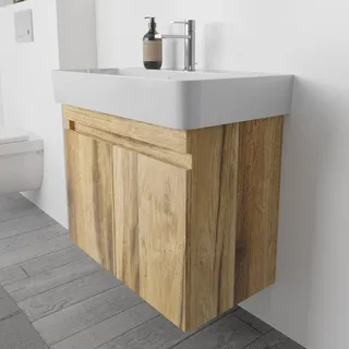 Megabad Lodge Waschtischunterschrank 70 cm mit 2 Türen für Waschtisch LAUFEN Val HMW7056001KEILV070, Badmöbel,