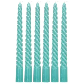 Levandeo® Tafelkerze, 6er Set Grüne Kerzen Gedreht H20cm Stabkerzen Tafelkerzen