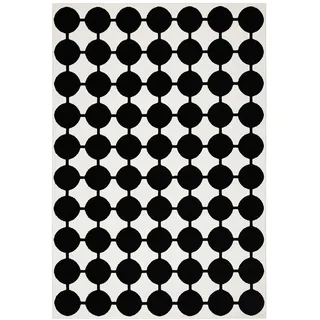IKEA VÄNDPLATS Teppich Kurzflor weiß/schwarz Punkte