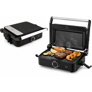 Syntrox SM-1000W-Toledo Teppanyaki Grill elektrisch 1000W – Flat Grill Maker mit Antihaft Grillplatten – Tischgrill für Fleisch, Gemüse & Snacks – kompakter Indoor Grill