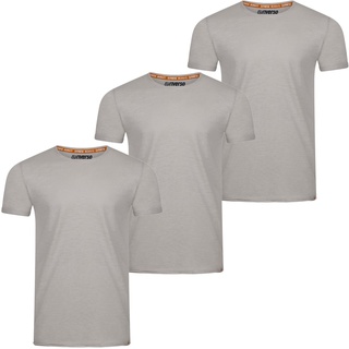 riverso Herren Basic T-Shirt RIVLenny Regular Fit 3er Pack Regular Fit Smoke Grau XL