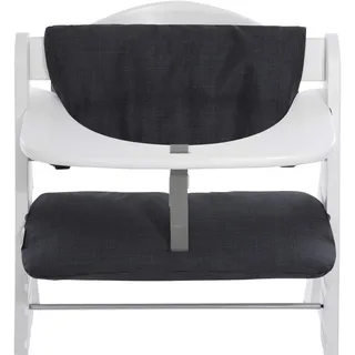 hauck Highchair Pad Deluxe Melange Charcoal | Einfache Befestigung mit Klettverschluss, maschinenwaschbar