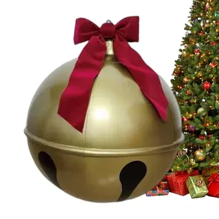 Weihnachtskugeln Aufblasbar, Riesiger Aufblasbarer Weihnachtsball, Aufblasbare Weihnachtsglockenkugeln Aus PVC, Weihnachtlich Dekorierter Ball Im Freien Für Terrasse, Garten, Rasen Und Hof