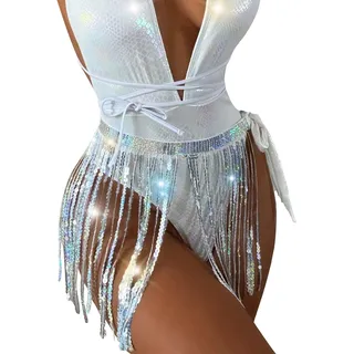 NICENEEDED Rock Mit Pailletten Und Quaste Boho Fransenrock Bauchtanz Hüfttuch Glitzernde Fransenröcke Rave Party Röcke Gürtel Kostüm