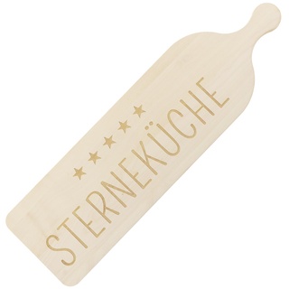 Spruchreif | XXL Servierbrett Holz | Schneidebrett mit Gravur "Sterneküche" | Servierplatte aus Holz | Holzbrett mit Griff | Käseplatte | Kuchenplatte