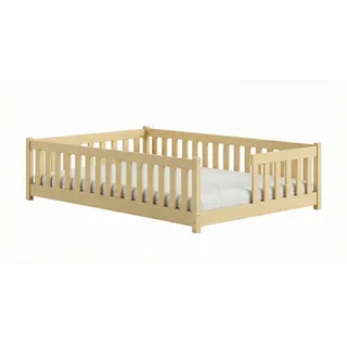 Kids Collective Jugendbett Kinderbett mit Rausfallschutz 140 x 200 cm Kiefer natur beige