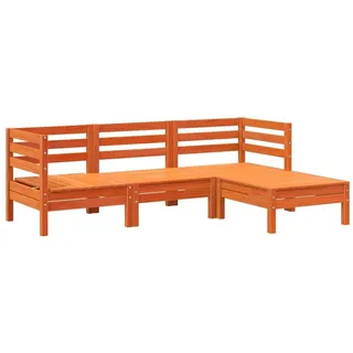 vidaXL Gartensofa 3-Sitzer mit Hocker wachsbraun Kiefer