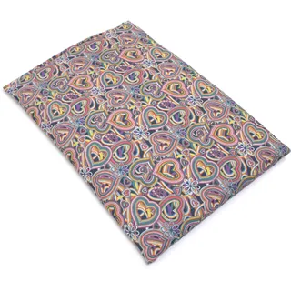 GIRAFFENLAND Bio-Dinkelkissen 30 x 20 cm, Bio-Dinkel + Bio-Baumwolle "Psychedelic Heart" - Als Wärmekissen & Kältekissen - Dinkel Körnerkissen für Mikrowelle und Backofen - 30x20cm, 800g