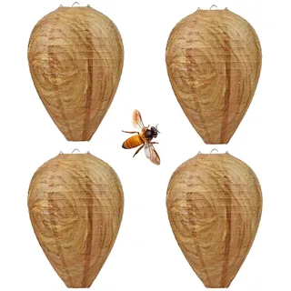 lomdung 4 Stück Wespenspray, Wespenfalle, Wespenspray Extra Stark, Künstliches Wespennest, Wespenschreck, für Haus und Garten im Freien Abschreckung, Vertreiben Fernhalten Bienen