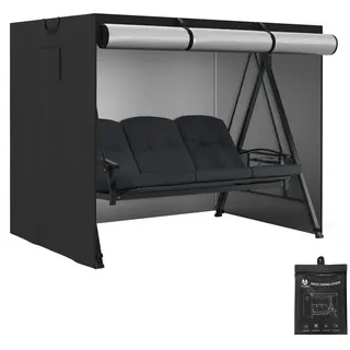 Barberpub M MCombo Hollywoodschaukel Abdeckung 2-3 Sitzer, Abdeckplane Wasserdicht & UV-Beständig für Gartenschaukel 8003 8007, Reißfeste Schutzhülle 4001 (Oxford, Schwarz)