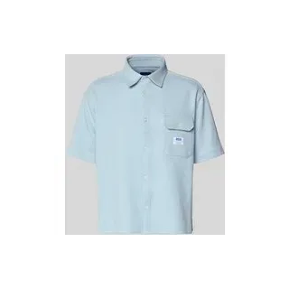 Oversized Freizeithemdaus Baumwoll-Mix Modell 'EBAFFINO', Hellblau, M