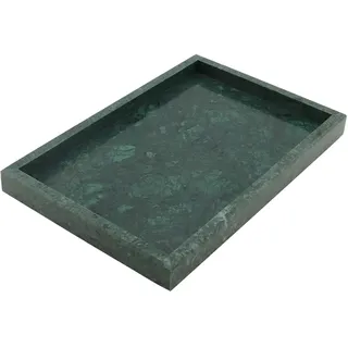 MOUYAT 30 x 20 x 3 cm natürliches Marmorstein-Tablett, grünes, rechteckiges Marmor-Tablett, Organizer, 2,4 kg Marmor-Couchtisch, Serviertablett, dekoratives Toilettentank, Ablagetablett für