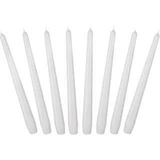 BRUBAKER 24 cm Spitzkerzen für Kerzenständer und Kerzenhalter - 8 Stück - lange, tropffreie Deko Kerzen mit langer Brenndauer - Leuchterkerzen Set Weiß