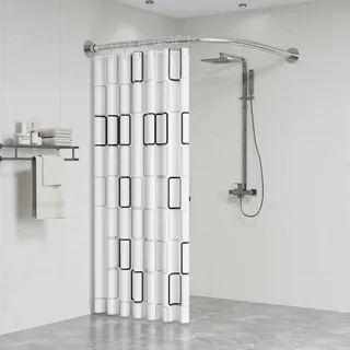 Duschvorhangstange L Form, Eckduschstange Ohne Bohren, Ohne Deckenhalterung, Als Duschstange, Kleiderstange Oder Raumteiler, Silber(Size:120x120cm)