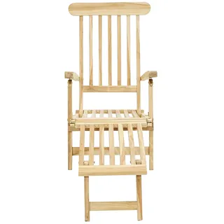Ploß Outdoor furniture Titanic Deckchair, Eco Teak Natur, 166 x 60 x 96 cm