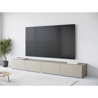 OTTO home Denver TV-Schrank 300 cm Beige Kunststoff/Metall/Holzwerkstoff