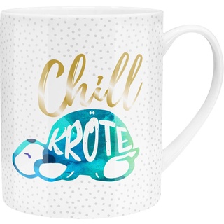 GRUSS & CO XL-Tasse Motiv "Chillkröte" | Große Tasse aus Porzellan, Jumbo-Tasse, 60 cl, Tasse mit Spruch | Geschenk, Freund, Freundin | 45757