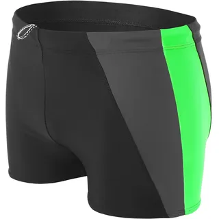 Badehose AQUARTI "Badehose Herren Badehose Kurz mit Seitlichem Streifen", Herren, Gr. 3XL, N-Gr, schwarz (schwarz, grau, grün), Obermaterial: 80% Polyamid PA. 20% Elasthan EL., Badehosen Badehose