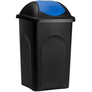Mülleimer Schwarz/Blau Kunststoff 60L
