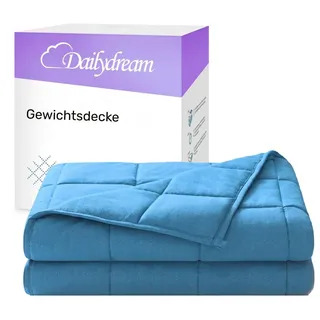 DAILYDREAM Gewichtsdecke 155x200cm, 7 kg, Baumwolle, Blau