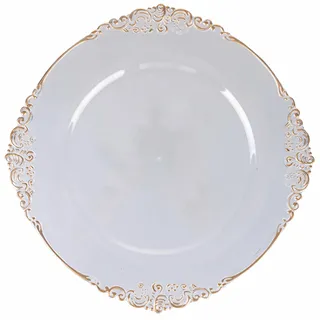Set 6 Platzteller Ø 33 cm transparent mit Goldrand, Baroque