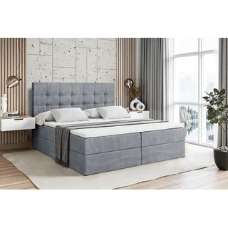 altdecor Boxspringbett 200 x 200 cm H3 Grau