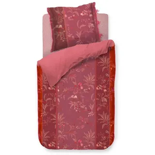PiP Studio Bettwäsche Isola Pink, Perkal, 2 teilig, Blumen, getonte Ornamente, Farne rosa