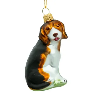 SIKORA Beagle besondere Weihnachtskugel Glas Christbaumschmuck Deko Figur Weihnachten Anhänger - Meisterstücke - BS701
