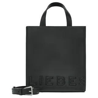 Shopper LIEBESKIND BERLIN "Paperbag S PAPER BAG LOGO CARTER" Gr. B/H/T: 22 cm x 25 cm x 12 cm, schwarz (black) Damen Taschen Handtaschen mit viel Stauraum, Shopper, zertifiziert nach Leather Working Group